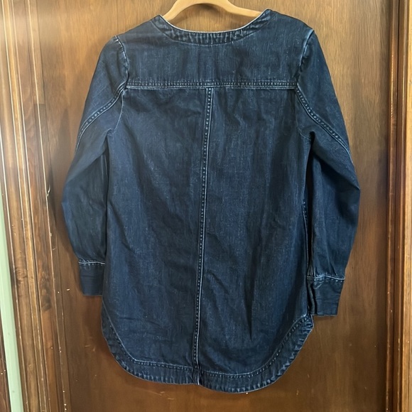 Free People XS Denim Lace Up Plunge Tunic - Picture 5 of 9